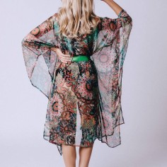 Kimono para playa con estampado étnico Fig Tree Bay 2