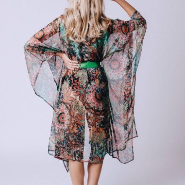 Kimono para playa con estampado étnico Fig Tree Bay