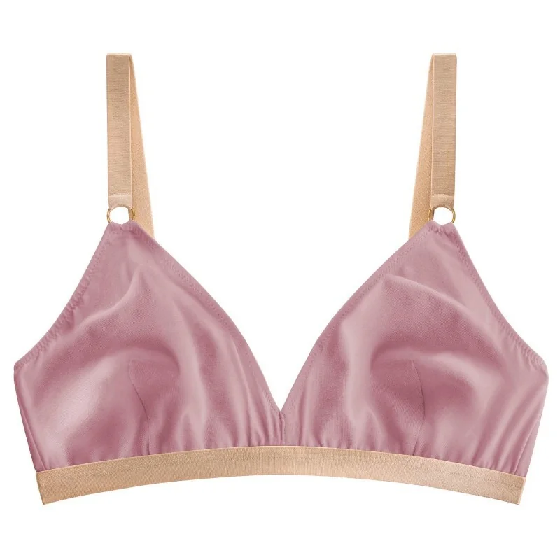 Bralette de algodón orgánico sostenible en tono rosa Miss Liberté Skin