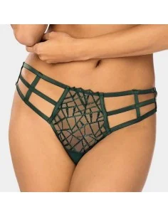 Tanga sexy verde de encaje reciclado Diamond Green