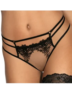 Tanga de hilo con encaje negro Hot Sevilla V-890