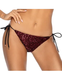 Bikini de mujer con lentejuelas burdeos braguita Sally