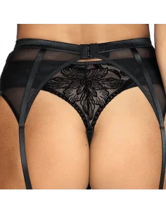 Tanga negro con terciopelo y transparencias Velvet