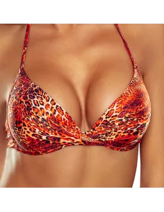 Top de Bikini Anabel Leopardo Orange: Elegancia y Comodidad en Cada Detalle