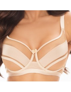 Gold Tulle V-110: Transparencia y Sofisticación, Sujetador sin relleno en Tull transparente