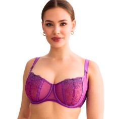 Sujetador balconette Fiora “fucsia degradado” (copa suave con aro) | Elakokette